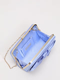 Phase Eight satin knot front box clutch bag in pale blue - British product