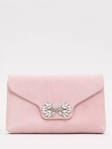 John Lewis Phase Eight Sparkle Pure Suede Clutch Bag, Pale Pink- Buy online at McGrocer