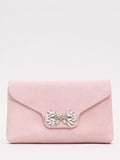 Phase Eight Sparkle Pure Suede Clutch Bag Pale Pink - British product