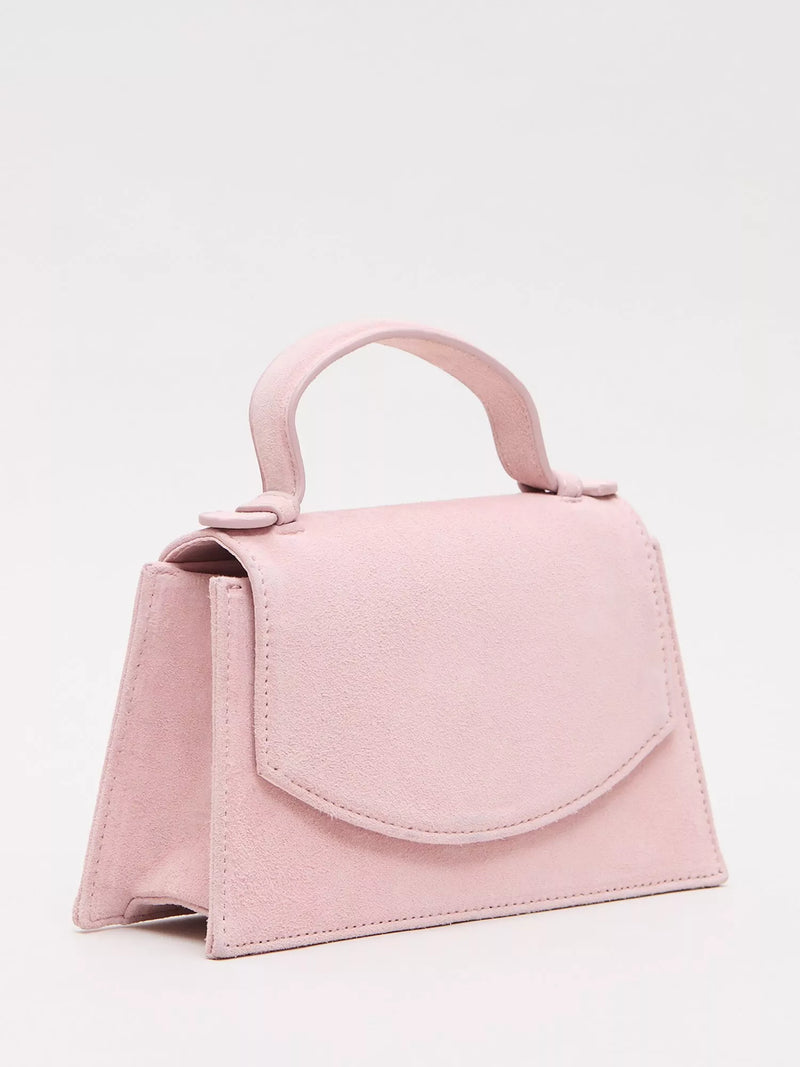 Phase Eight pure suede evening bag pale pink, imported from the UK