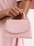 Phase Eight pure suede evening bag pale pink, imported from the UK