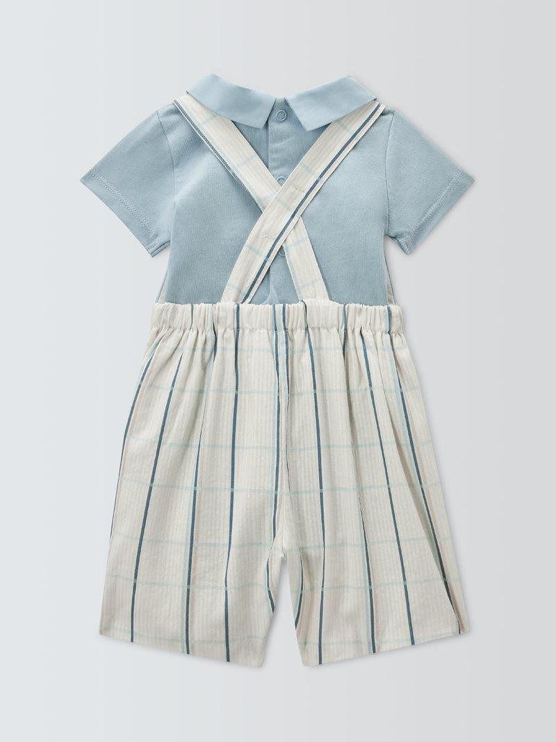 John Lewis Heirloom baby bibshorts bodysuit celestial blue imported from the UK