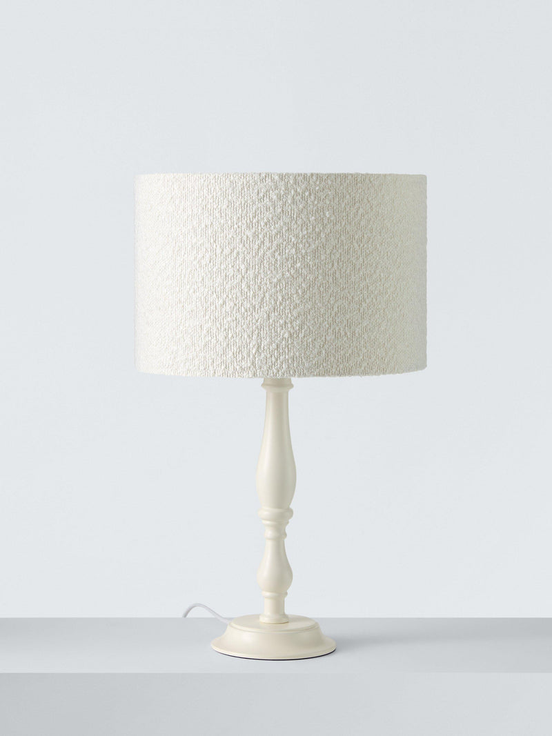 John Lewis Ameena boucle cylinder lampshade in white (British brand)
