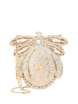 John Lewis Dune London Eaden Bug Diamante Embellished Clutch Bag, Gold, H14xW15xD6cm- Buy online at McGrocer
