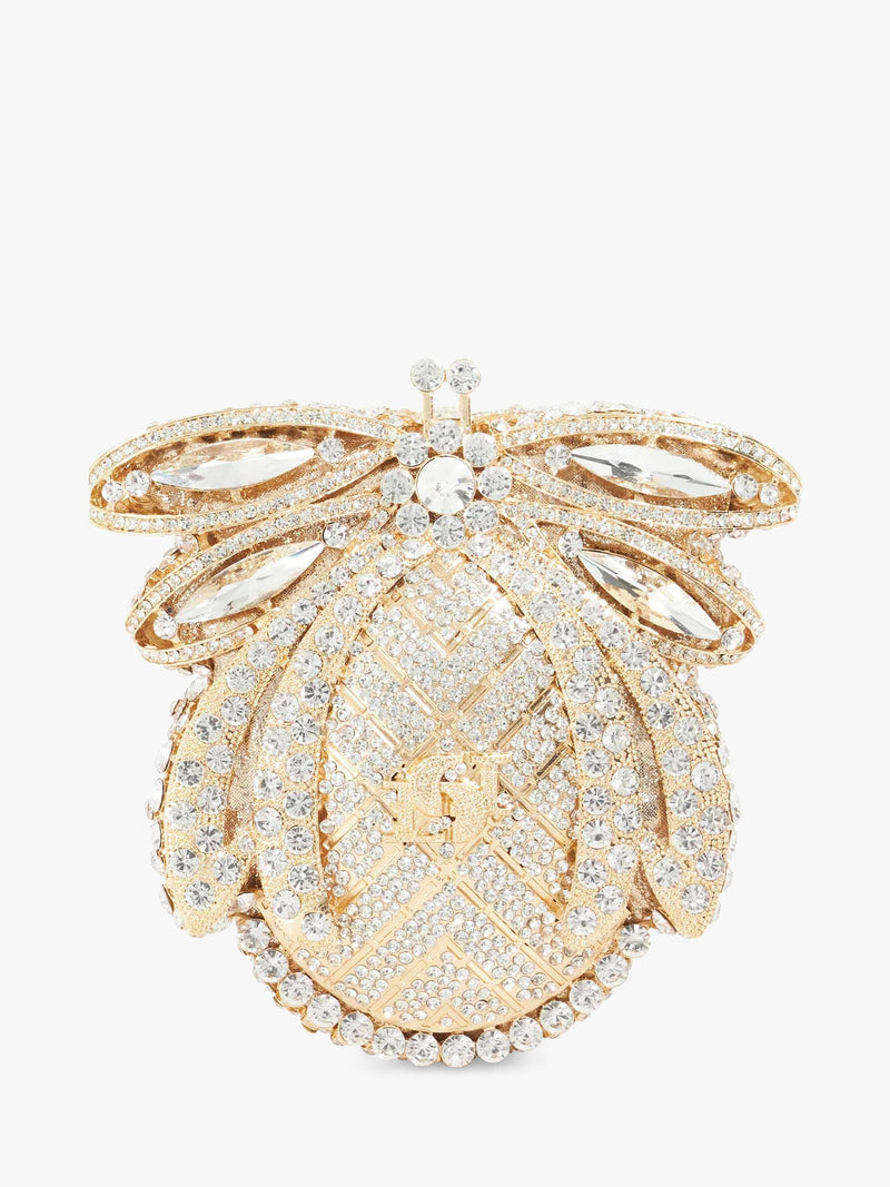 Dune London gold diamante clutch bag with chain strap (British brand)