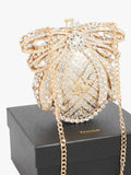 Dune London gold diamante clutch bag with chain strap (British brand)