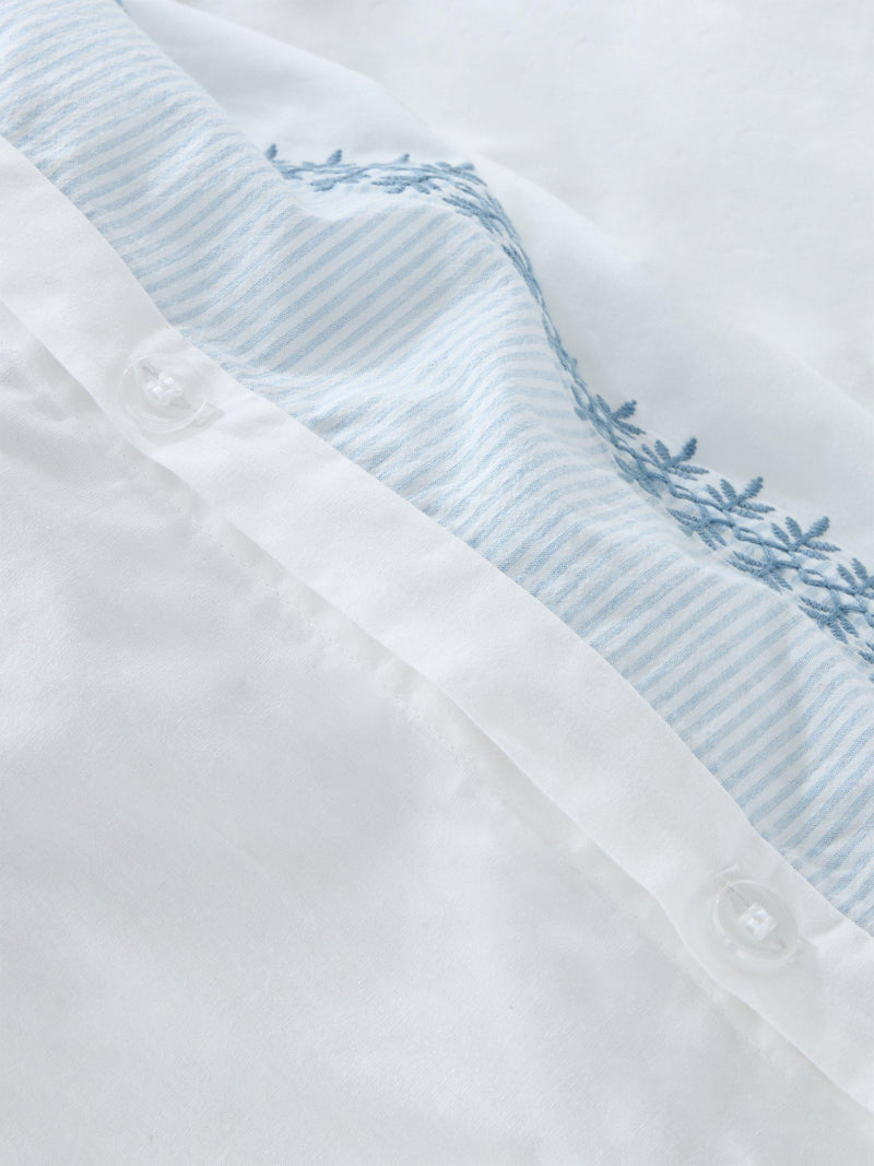 John Lewis embroidered percale duvet cover set double (British brand)