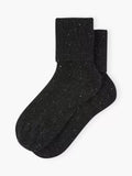 Brora cashmere ankle socks in charcoal Donegal yarn, imported from the UK
