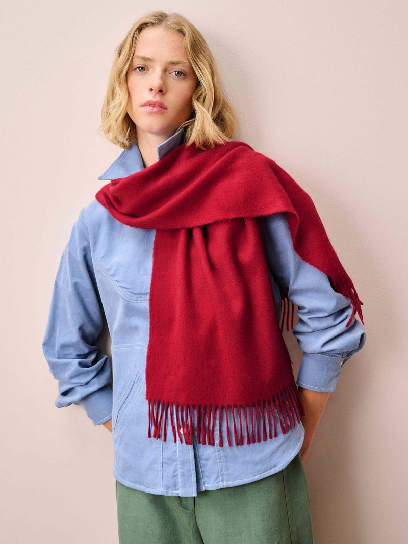 Brora cashmere scarf garnet 30x150cm (British brand)