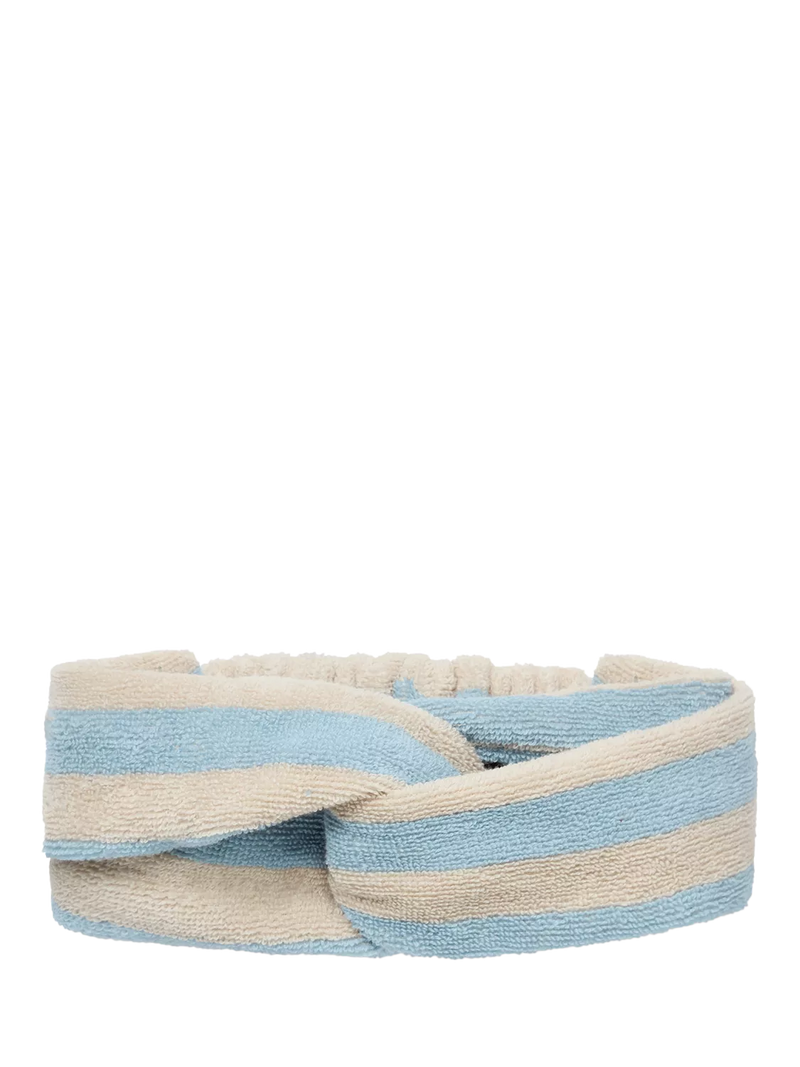 Piglet in Bed Pembroke stripe towelling headband - British product