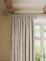 John Lewis John Lewis Jouvene Weave Pair Blackout/Thermal Lined Pencil Pleat Curtains, Putty, 137cm Drop- Buy online at McGrocer