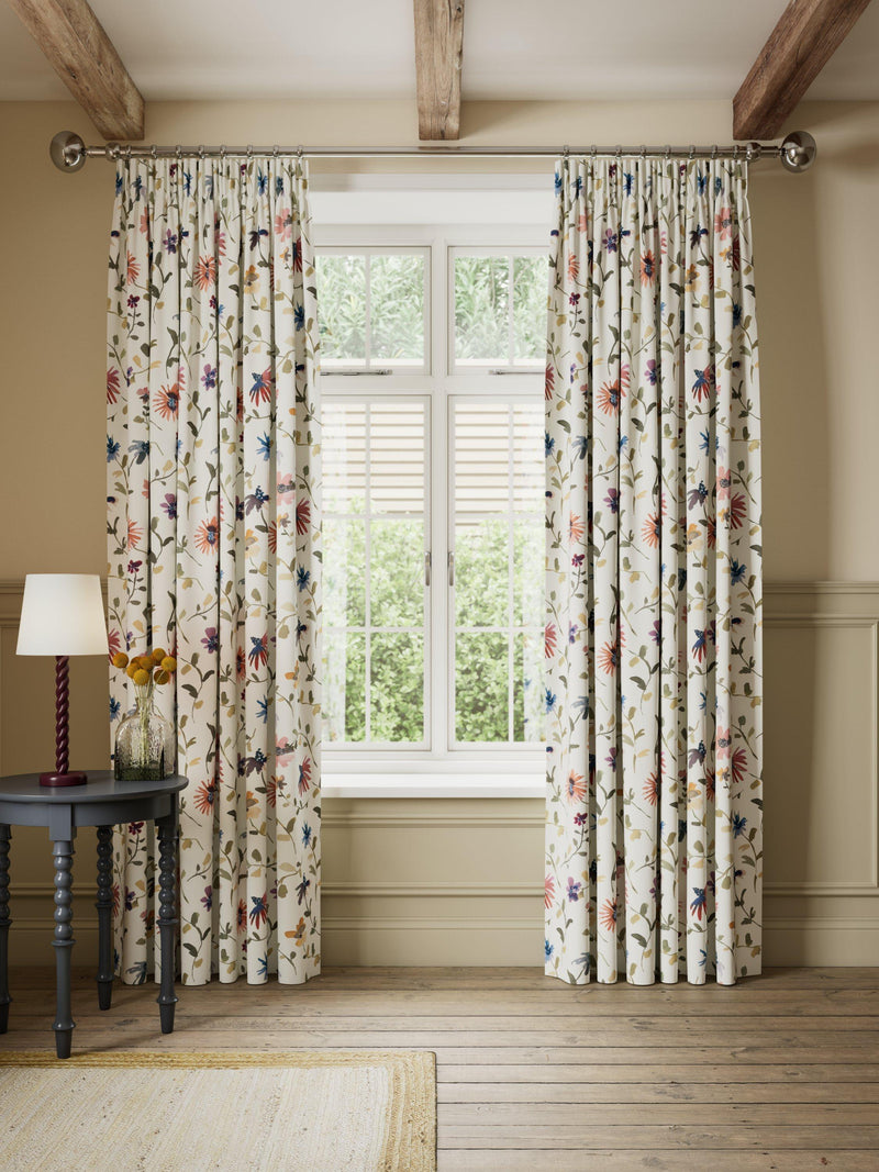 John Lewis floral blackout curtains pencil pleat 137cm drop - British product