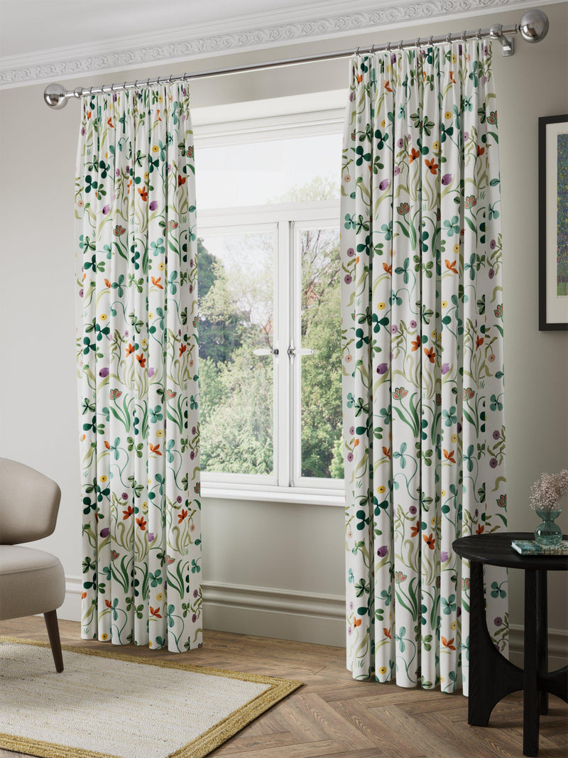 John Lewis Tulip Garden floral lined pencil pleat curtains - British product