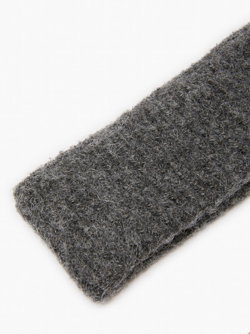 French Connection Kezia Knitted Headband Charcoal Grey, imported from the UK
