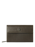 OSPREY LONDON Compass Leather Travel Organiser Dark Olive (British brand)