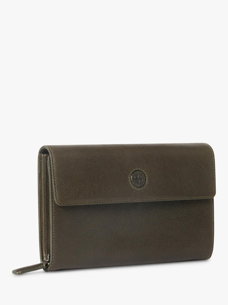 OSPREY LONDON Compass Leather Travel Organiser Dark Olive (British brand)