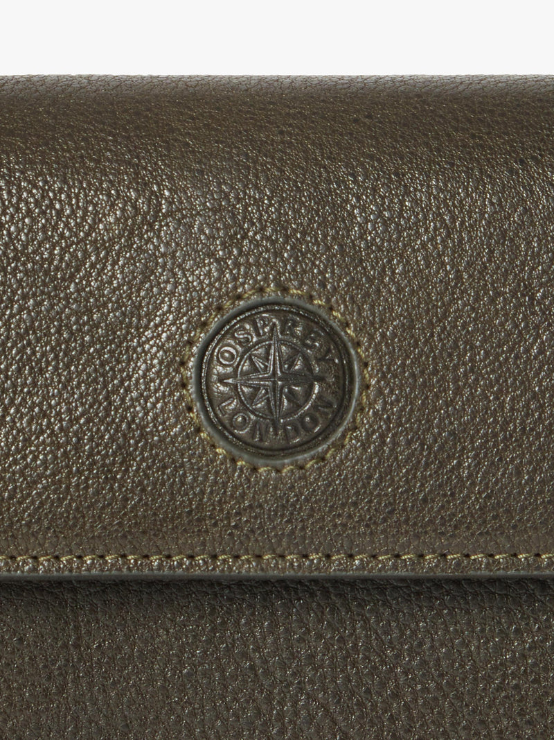 OSPREY LONDON Compass Leather Travel Organiser Dark Olive (British brand)