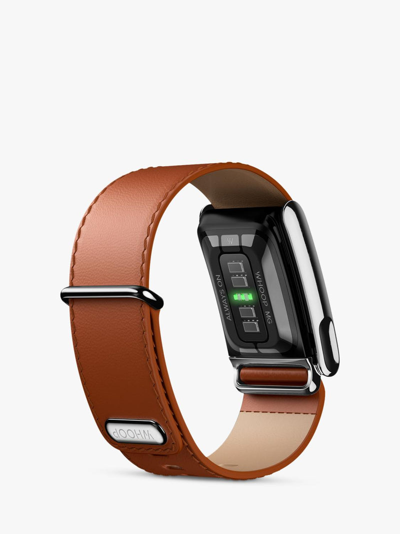 WHOOP LeatherLuxe Straight MG band strap brown, UK version