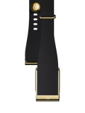 WHOOP LeatherLuxe Narrow MG Band Strap, Black/Gold, S