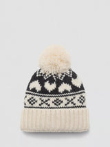 John Lewis Mango Kids' Heart Fair Isle Bobble Hat, Light Beige- Buy online at McGrocer
