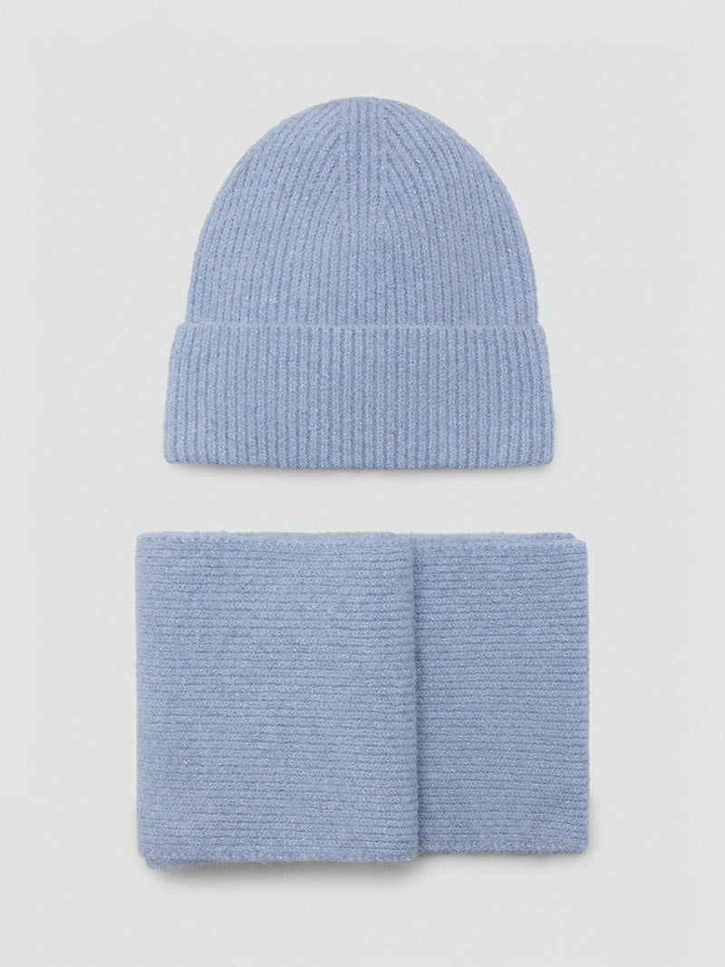 Mango kids beanie and scarf set light blue (British brand)