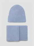Mango kids beanie and scarf set light blue (British brand)