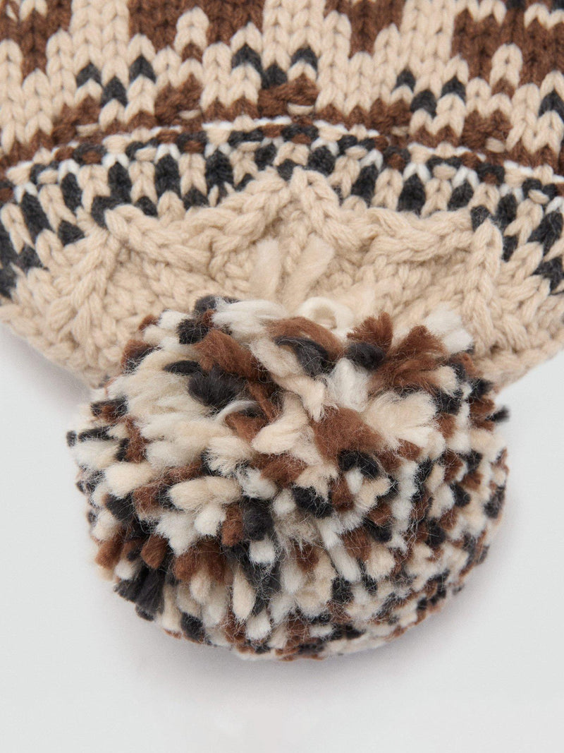 Mango kids bobble hat light brown (British brand)
