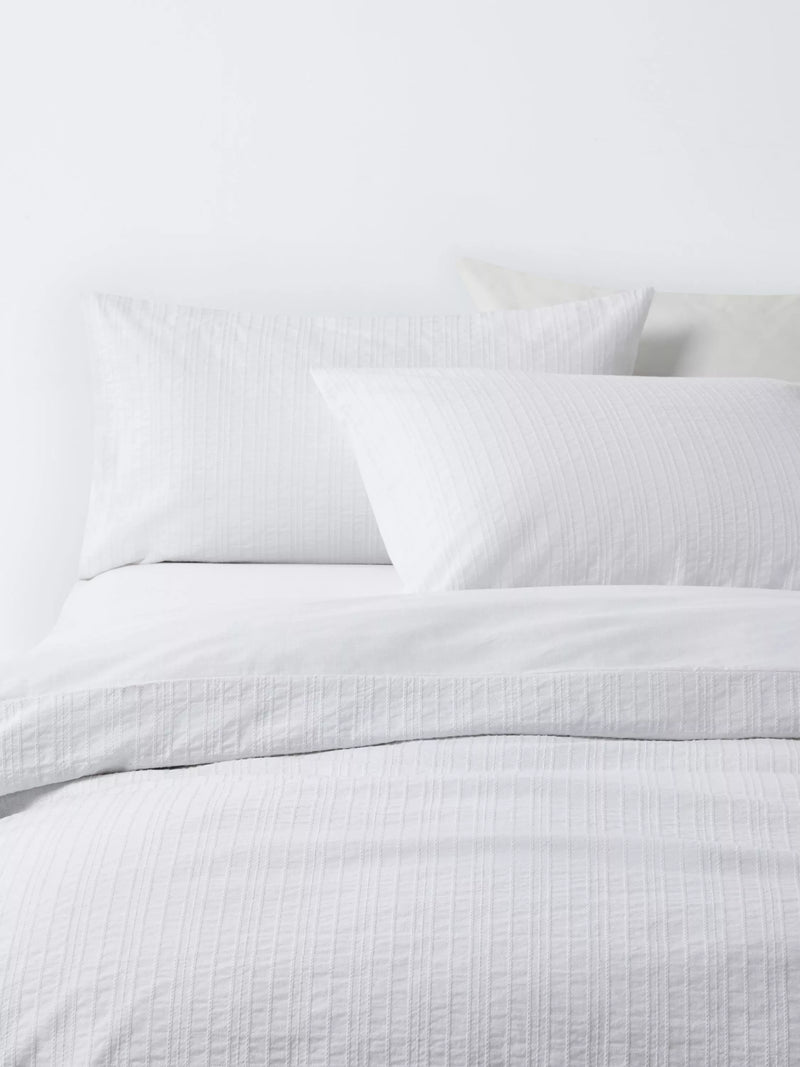 John Lewis Salcombe embroidered percale duvet cover set double, imported from the UK