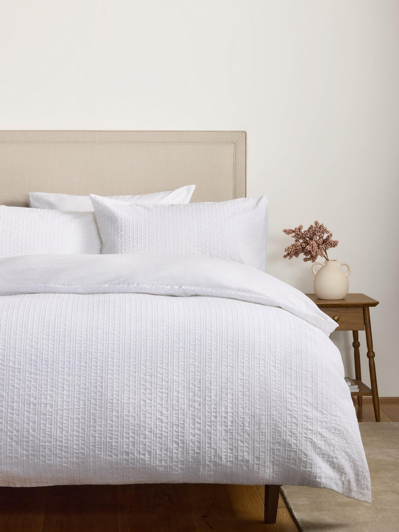 John Lewis Salcombe embroidered percale duvet cover set double, imported from the UK