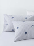 John Lewis duvet cover set Stanton pure cotton embroidered percale double, imported from the UK