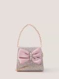 Monsoon kids' bow glitter bag in pink, UK version