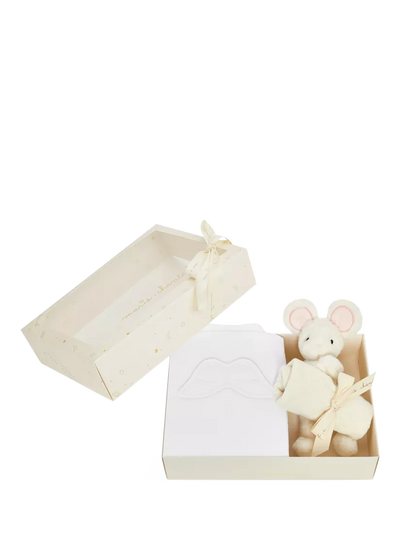 John Lewis Marie-Chantal Sleep & Snuggle Velour Angel Wing Gift Set, White- Buy online at McGrocer