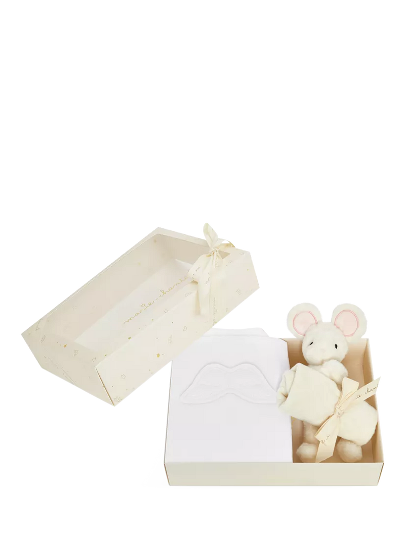 Marie-Chantal white velour angel wing gift set UK version