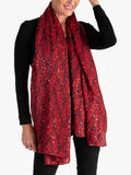 chesca Fern Scarf in Ruby oversized rectangular scarf (British brand)