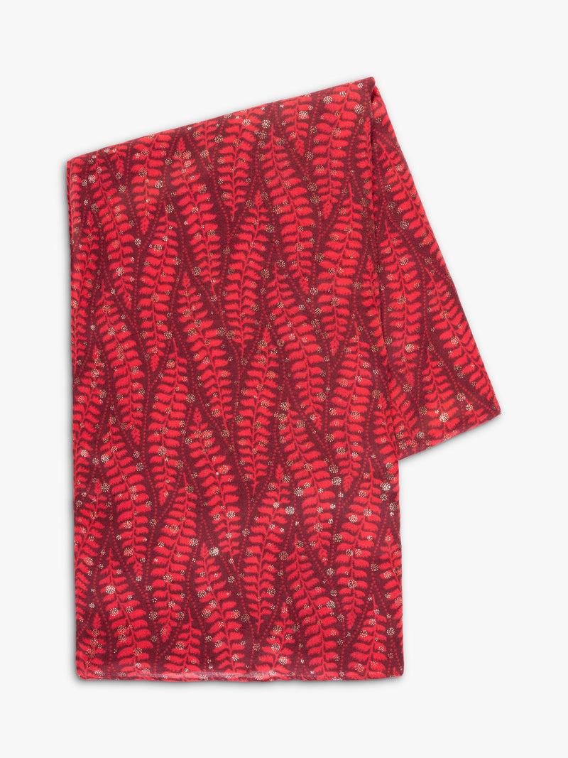 chesca Fern Scarf in Ruby oversized rectangular scarf (British brand)