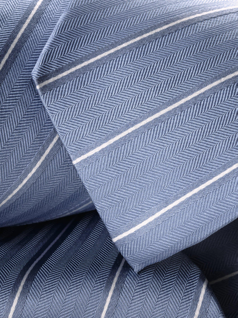 Charles Tyrwhitt striped silk tie sky blue - British product