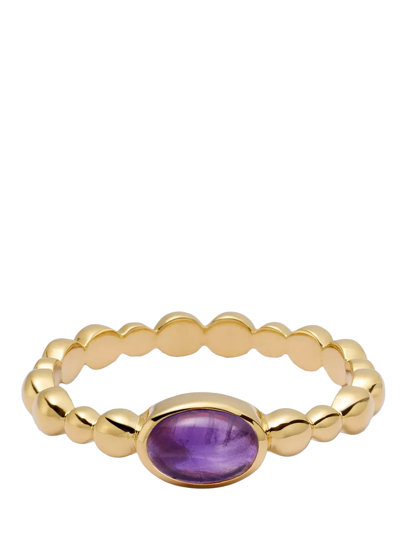 Daisy London textured amethyst gold ring, imported from the UK