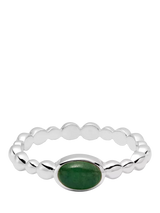 John Lewis Daisy London Green Aventurine Band Ring, Sterling Silver- Buy online at McGrocer