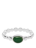 Daisy London aventurine ring in green and silver - British product