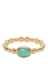 John Lewis Daisy London Amazonite and Gold Textured Stone Ring- Buy online at McGrocer