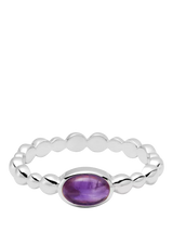 John Lewis Daisy London Textured Ring, Amethyst, Sterling Silver- Buy online at McGrocer