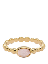 John Lewis Daisy London Textured Stone Ring Rose Quartz Gold- Buy online at McGrocer