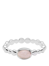 John Lewis Daisy London Textured Stone Ring Rose Quartz Silver- Buy online at McGrocer