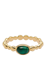 John Lewis Daisy London Textured Stone Ring, Malachite Gold- Buy online at McGrocer
