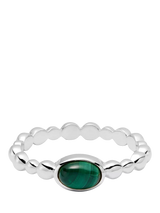 John Lewis Daisy London Malachite Textured Stone Ring in Silver- Buy online at McGrocer