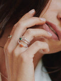 Daisy London textured malachite ring in recycled sterling silver, UK version
