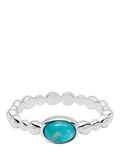 Daisy London textured turquoise stone ring sterling silver - British product