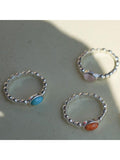 Daisy London textured turquoise stone ring sterling silver - British product