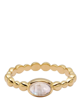 John Lewis Daisy London Textured Moonstone Ring, Rainbow Gold- Buy online at McGrocer