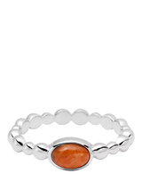 John Lewis Daisy London Textured Stone Ring Red Coral Sterling Silver- Buy online at McGrocer